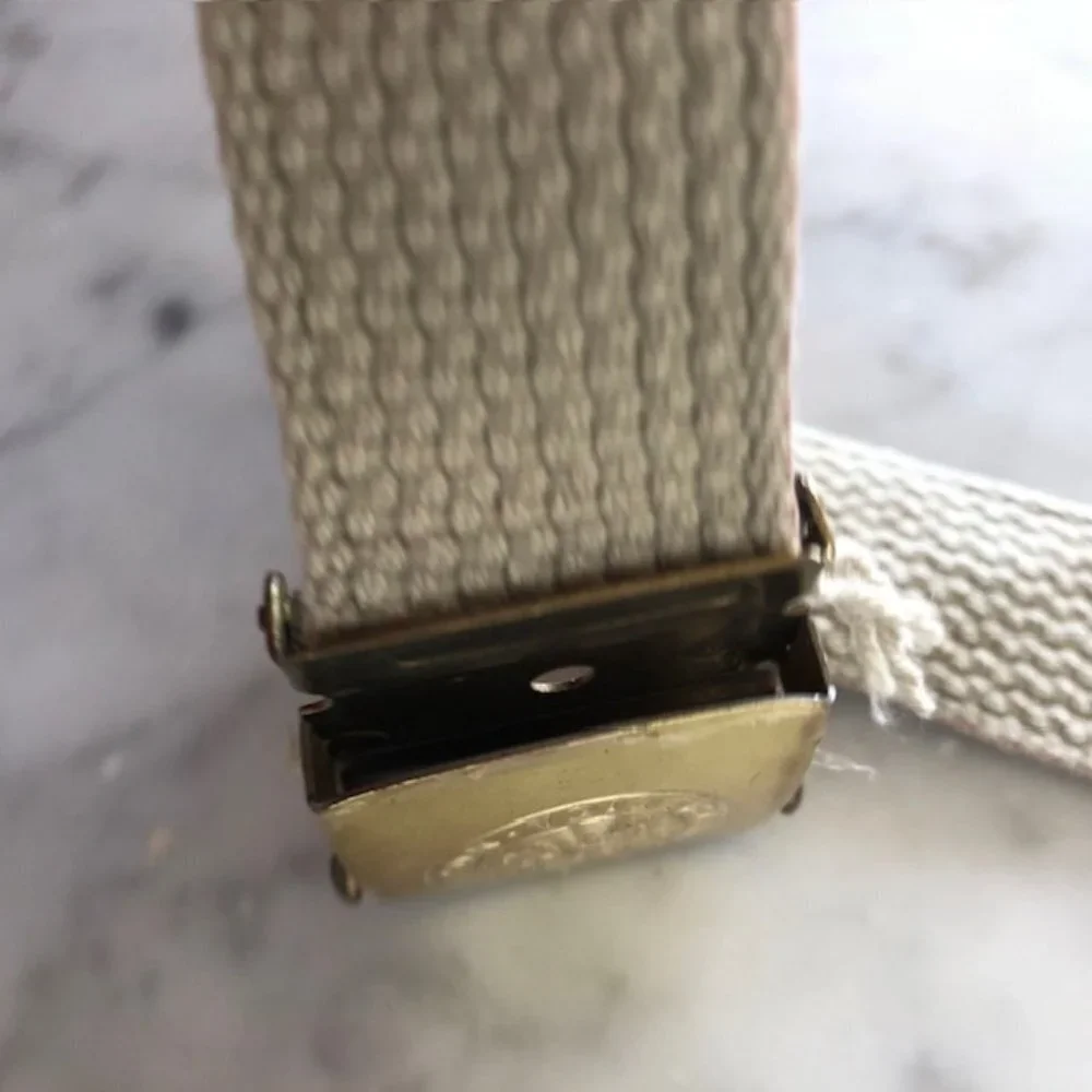 STETSON Born in American Eagle Embossed Gold Tone Web Belt Vintage RARE